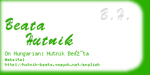 beata hutnik business card